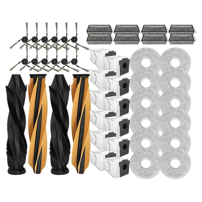 

B06B-Spare Parts Kit 46PCS Brush Filter Mop Pad Dust Bag For Dreame X50 Ultra/X50 Master/L50 Pro Ultra/L40S Pro Ultra/L40s Ultra