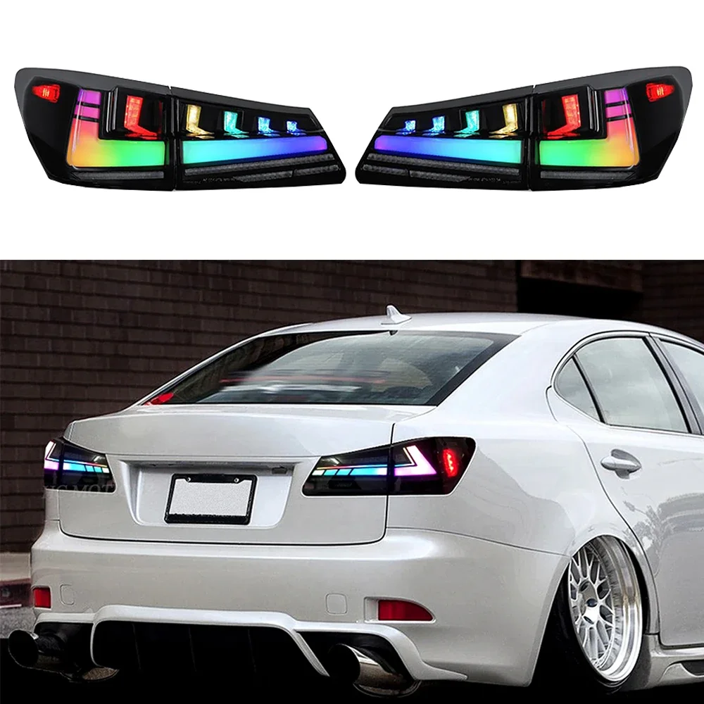 Modify Car Rear Taillight For Lexus IS250 IS250C IS300 IS350 ISF RGB Tail Lights 2006-2012 Lexus IS Series Tail Light