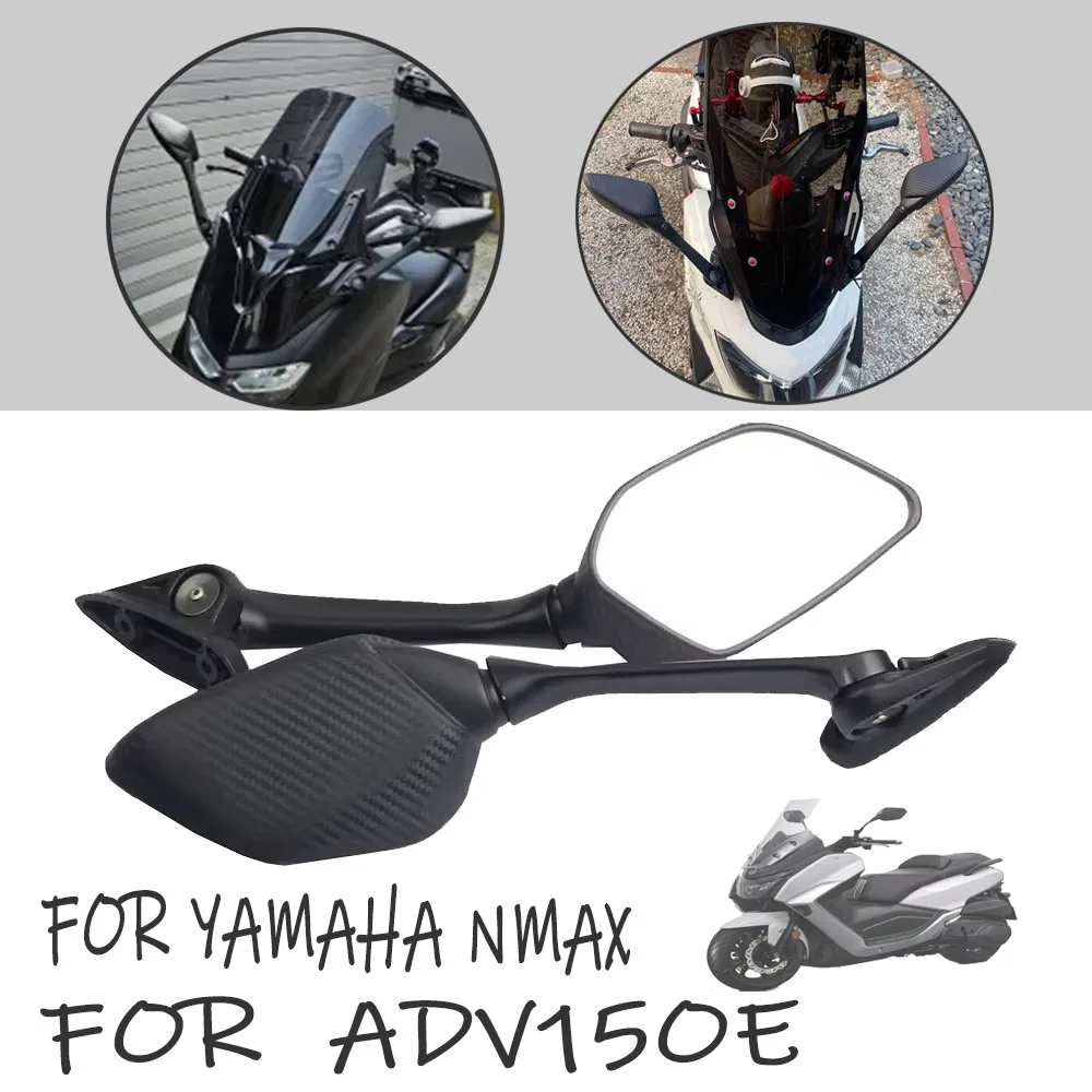 

Motorcycle Accessories Carbon Fiber Pattern Rear View Mirrors Rearview Side Mirror For Yamaha NMAX 155 125 160 N MAX 155 ADV150
