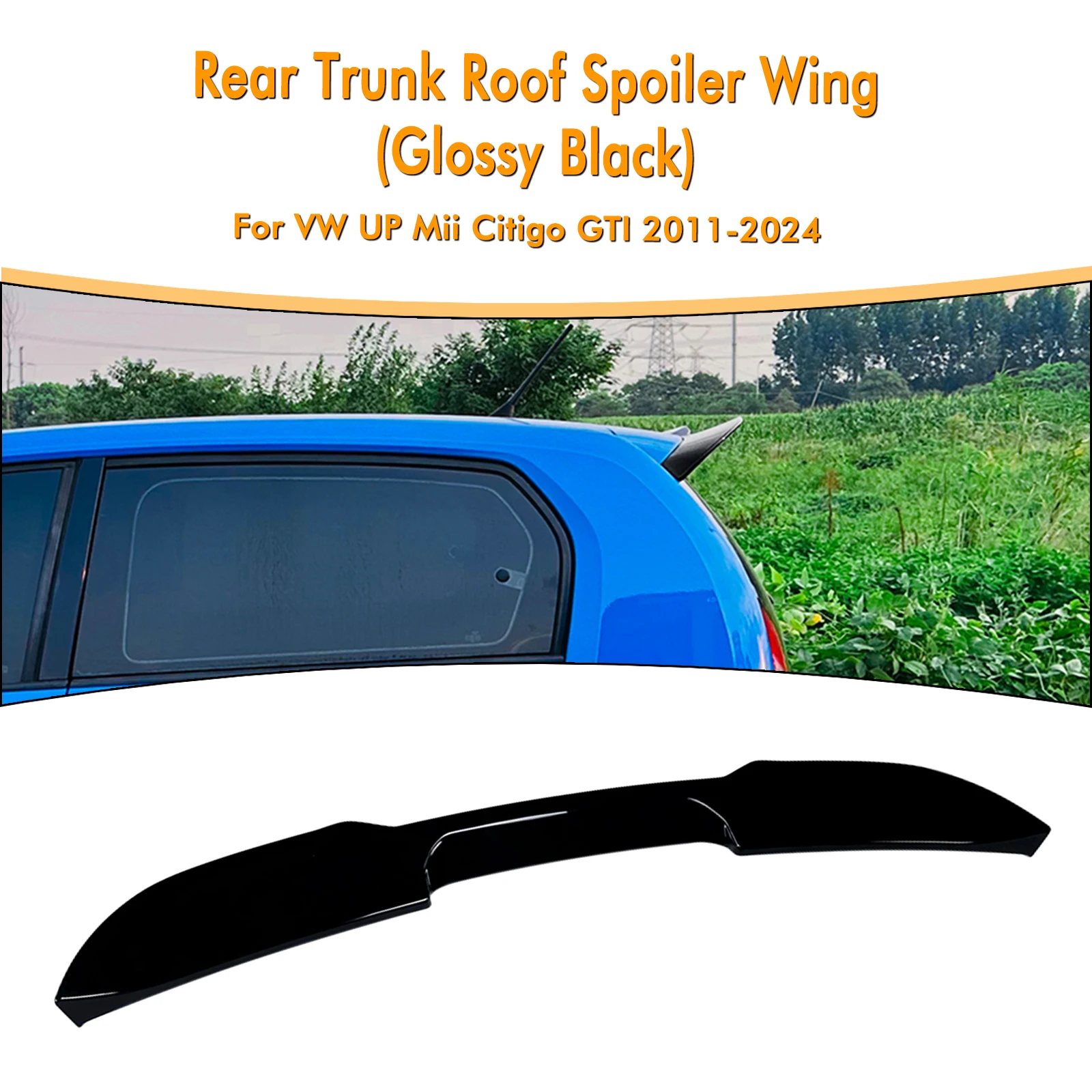 

For Volkswagen VW UP SEAT Mii Skoda Citigo 2011+ GTI Style Rear Trunk Lid Spoiler Roof Wing Car Tailgate Upper Tail Splitter Lip