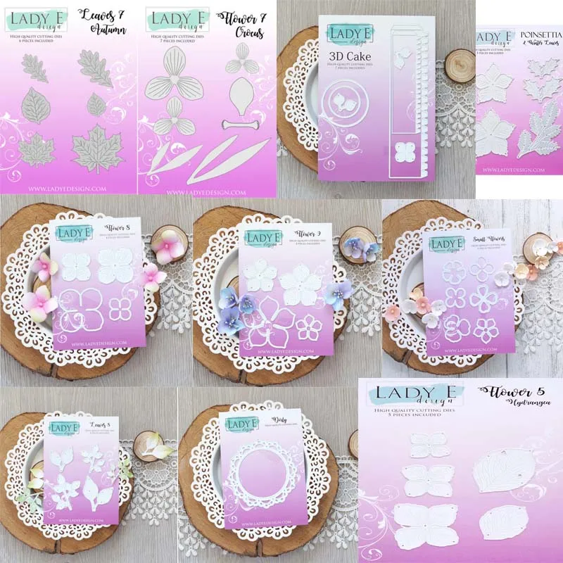 New  Flower and leaf Metal Cutting Dies Scrapbooking For Paper Embossing Frame Card  Set