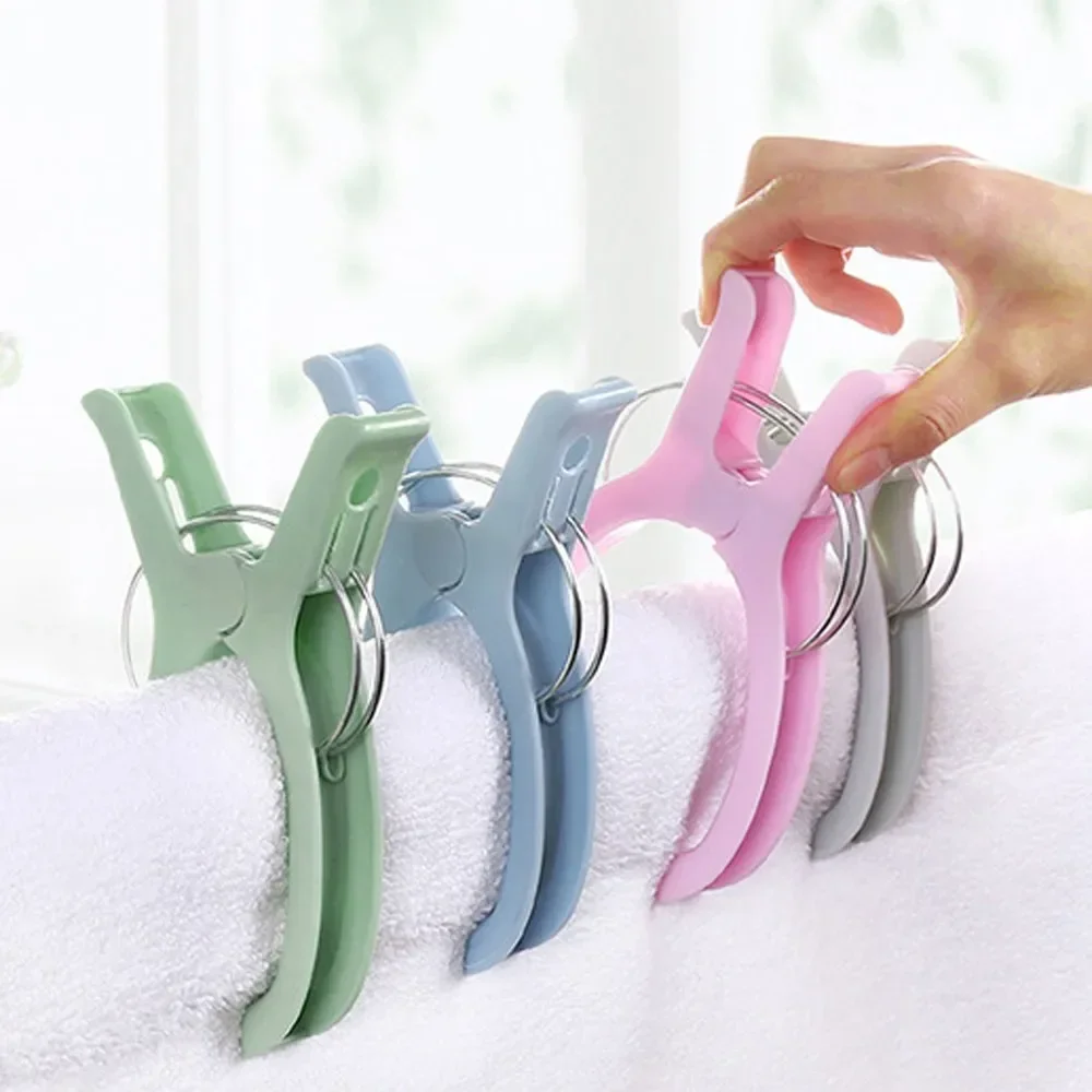 Large Beach Towel Clips Plastic Strong Windproof Clothes Pegs Quilt Hanging Clip Reusable Non-slip Fixed Drying Clothespin