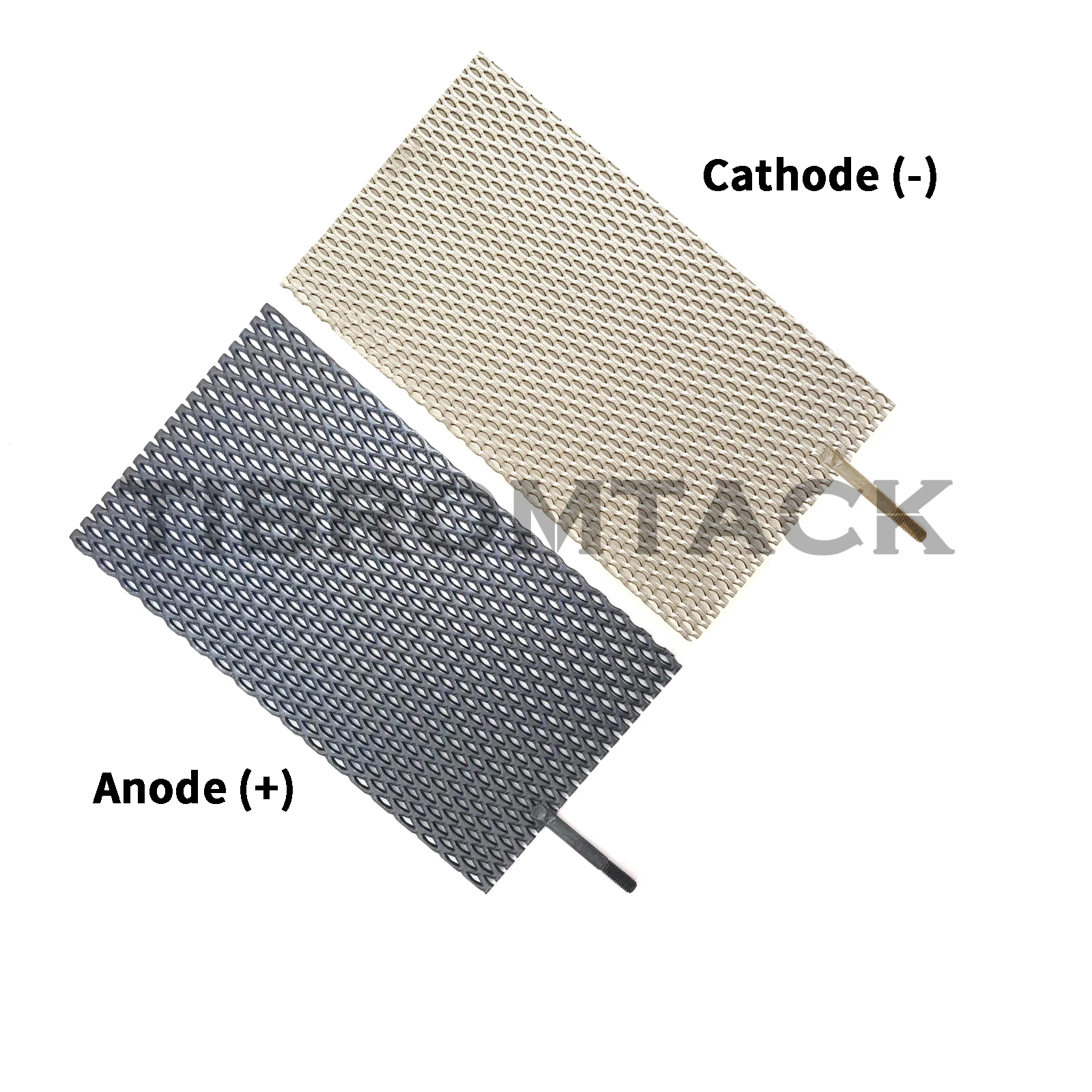 

Titanium Anode Mesh with MMO Ruthenium-Iridium Coating, 101*63.5mm with Post Cathode without Coating