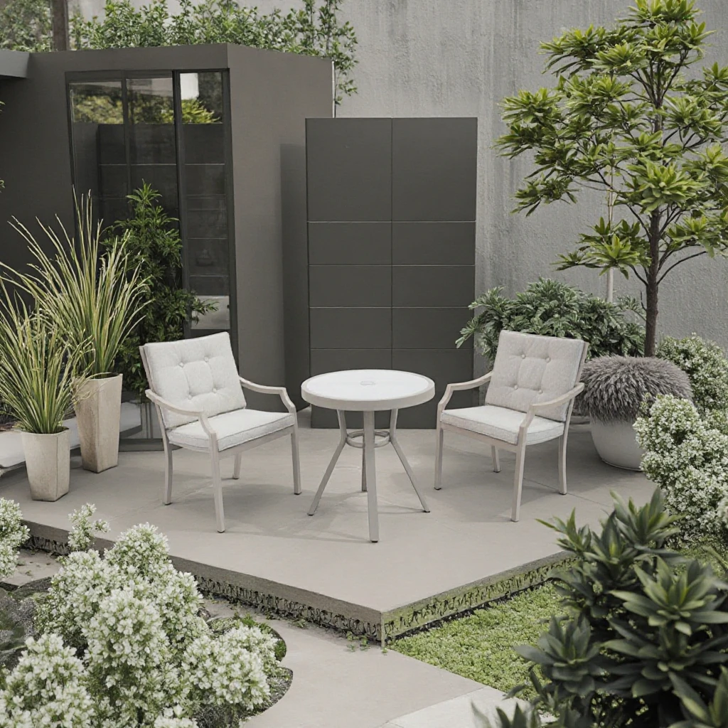 

New Arrival Table Chair Modern 3pcs Aluminum Tube Bistro Set for Outdoor Balcony Garden Patio Hotel Bedroom Apartment