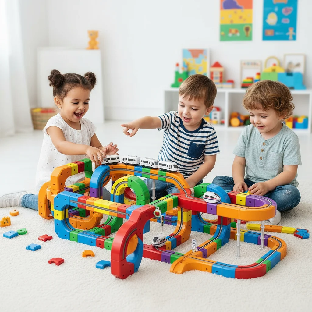 51/81/123PCS Electric Magnetic Track Set with Anti-Gravity Vehicles STEM Building Toy Creative DIY Railway Model Gift