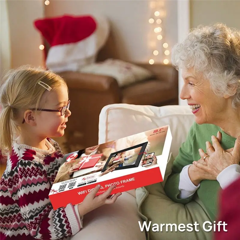 A77K 10.1 Inch Smart WiFi Digital Photo Frame 1280X800 IPS LCD Touch Screen, Auto-Rotate Portrait and Landscape - US Plug