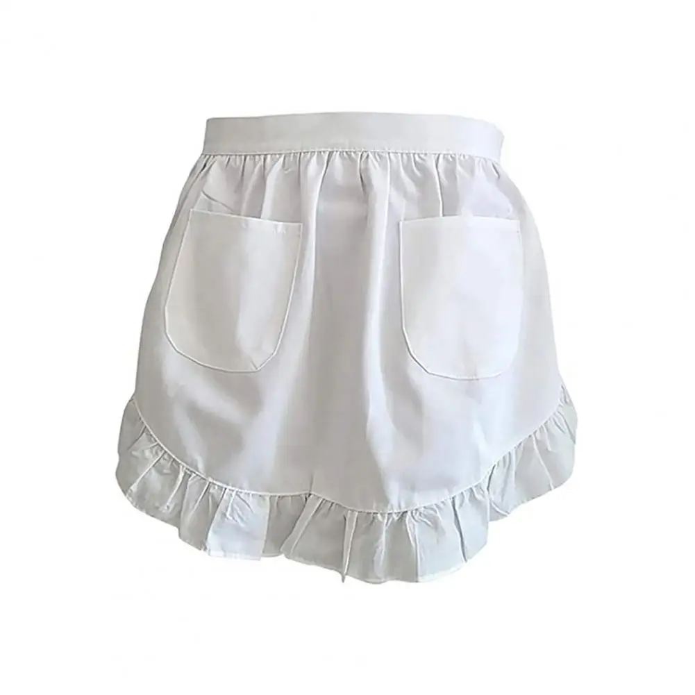 

Kitchen Apron for Cooking Baking Grilling Elegant Women's Maid Costume Apron with Ruffles Pockets for Cooking Baking for Kitchen