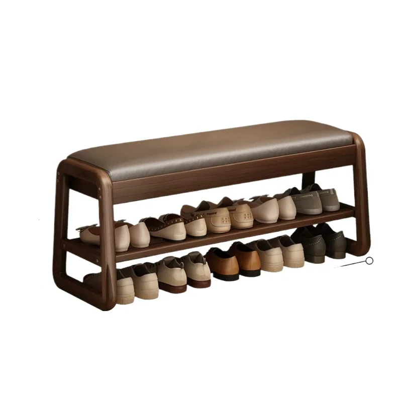 Solid Wood Shoe Change Stool Home Entrance Shoe Cabinet Sitting Stool Integrated Shoe Rack Entrance Can Be Seated