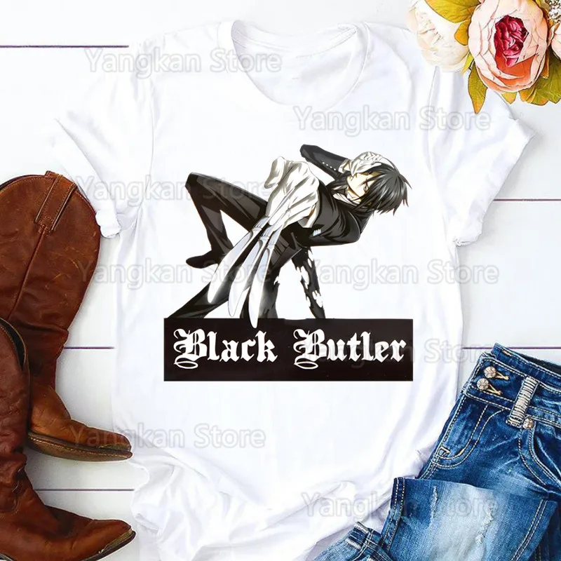 Black Butler T Shirt Women Tshirt New Tshirt Graphic Tee Cute Women T-shirt Female Tee Shirt 90s Girls Tee Tshirt