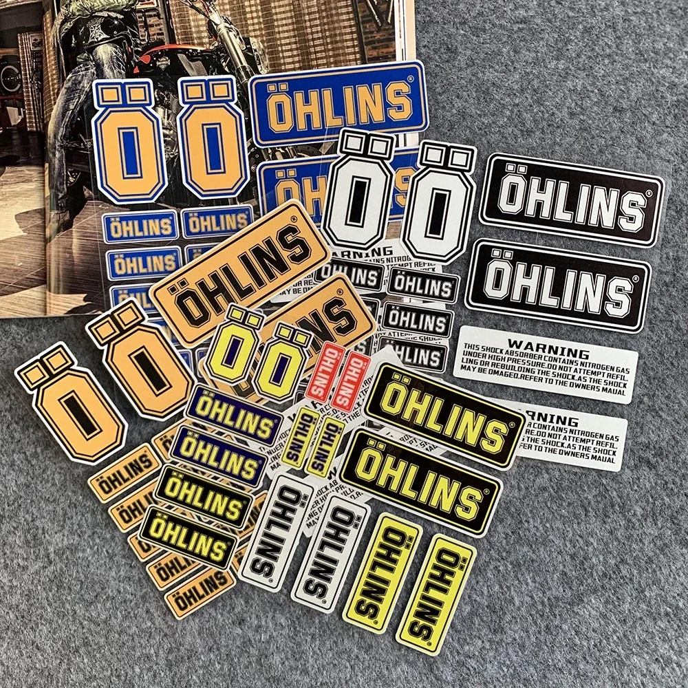 Reflective Motorcycle Suspension Shock Absorber Stickers Moto Body Helmets Decorative Decal Accessories for OHLINS