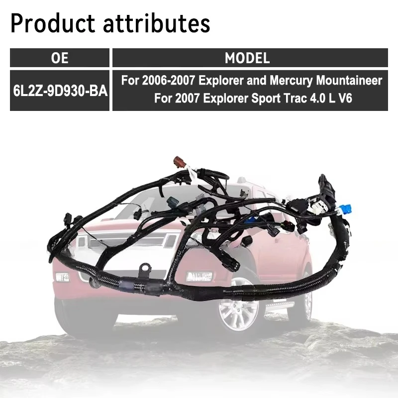 6L2Z-9D930-BA 4.0L Engine Wire Wiring Harness for Ford Explorer Sport  Merc ury Mountaineer 2006-2007 4.0L V6 Engine Wire Harnes