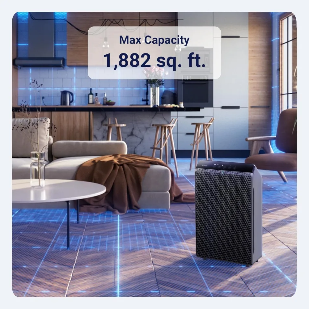 

US Shipping Air Purifier for Large Room Up to 1882 Sq Ft HEPA Filter with Air Quality Monitor Auto Mode for Pet Allergies