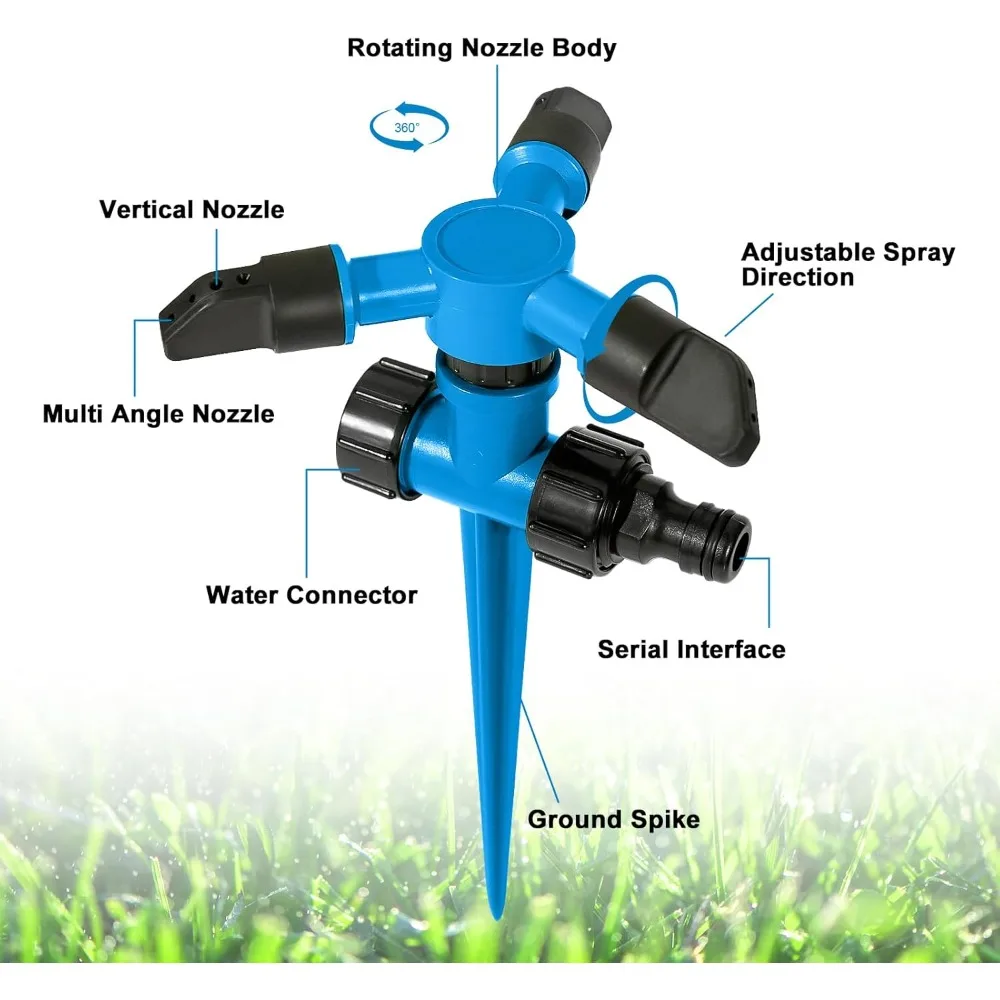 Спринклеры для газона, спринклер для садовой воды для двора, спринклер для газона, вращающийся на 360 градусов для покрытия большой площади во дворе, садовый sp