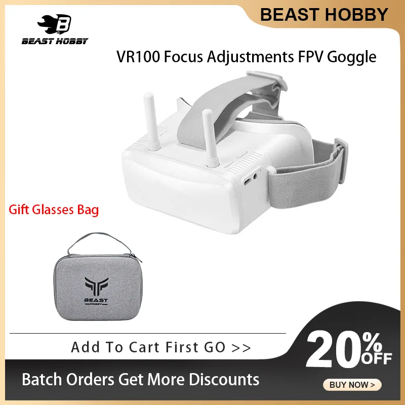 

BeastHobby VR100 Focus Adjustments FPV Goggle with 5.8G 40ch Receiver 3.0 inch screen for Racing Drone ﻿