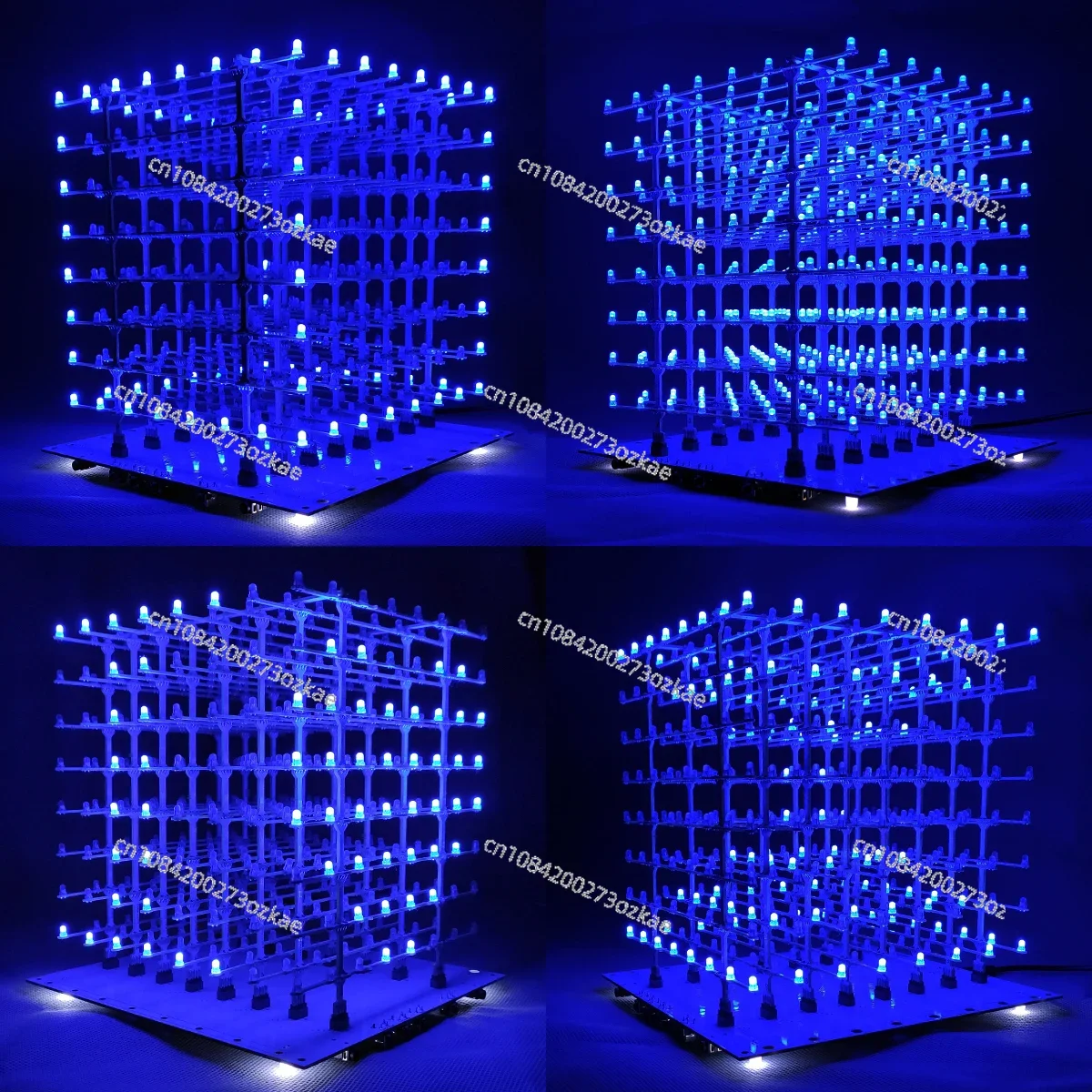 3D8 SMD LED Light Cube Kit 8X8X8 MCU Electronic DIY Production Parts, No Program Required