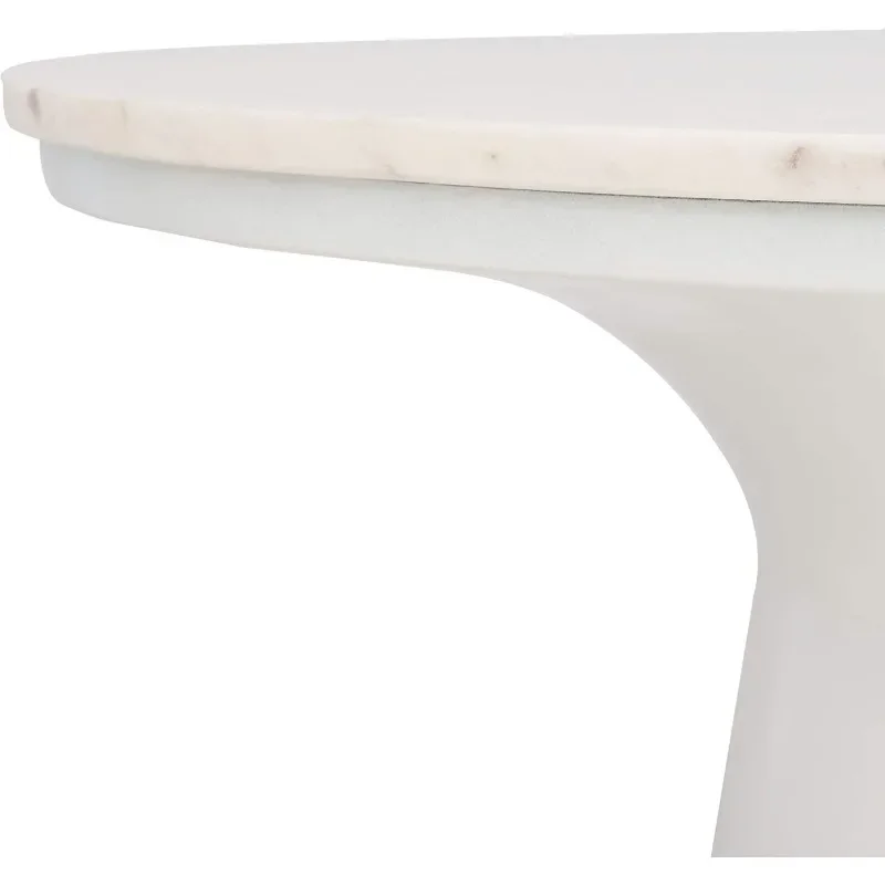 Safavieh-mesa redonda, pedestal de mármore branco para casa