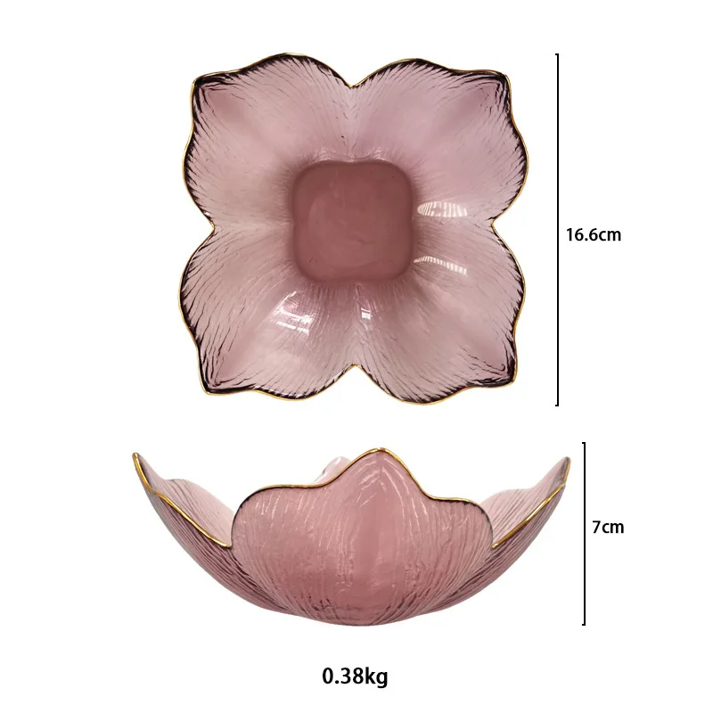 

Lily Shaped Glass Bowl Irregular Design for Salad Fruit Dessert Serving Creative Kitchenware Decorative Bowl for Party Holiday