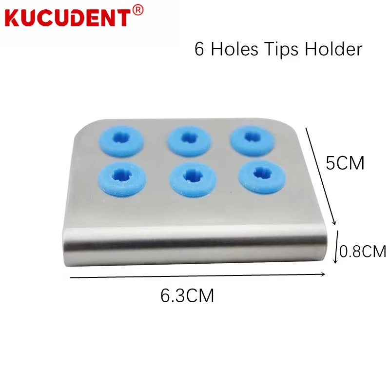 6 Holes Dental Scaler Tips Holder Stand Ultrasonic Endo Drills Bur Block Disinfection Box Sterilizer Case Auotclavable Dentistry