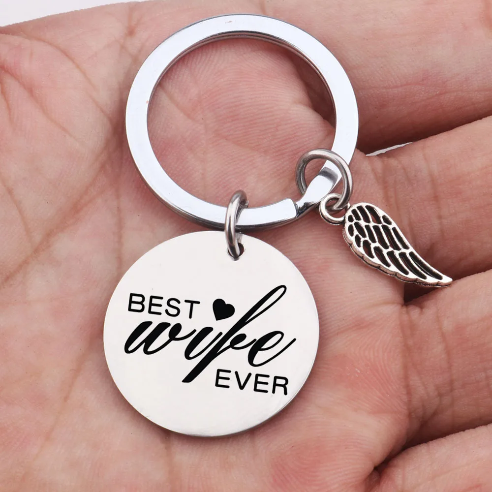 2022 Stainless Steel Key Chain Wings Family Gift Wife Mom Nana Grandma Mimi Key Chain Women's Jewelry