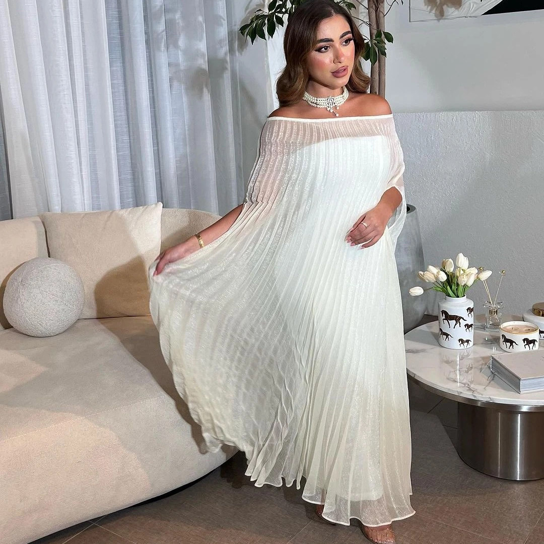 Santorini Robes De Soiree Strapless Side Slit Ankle Length Prom Dresses Pleats Overskirts Dubai Party Evening Gowns Customized