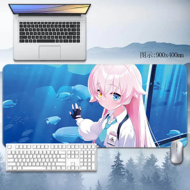 Pro Speed XXL Blue Archive Takanashi Hoshino Swimsuit Gaming Mouse Pad Non-Slip Rubber Stitched Oversized Desk Mat for PC Gamer