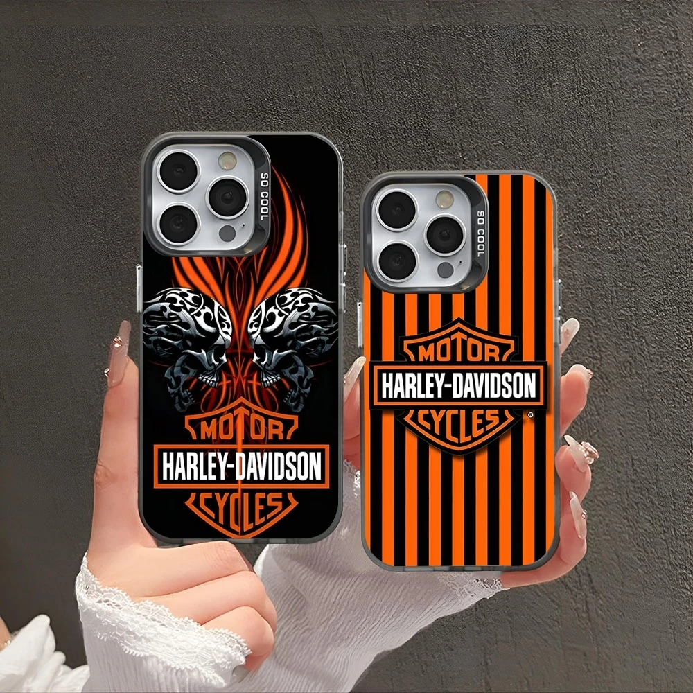 Maisto H-HARLEYS-s Car Motobike Phone Case Black White Cool Phone Case For IPhone 16 15 14 13 12 Pro Max 11 2024 Fashion Couple