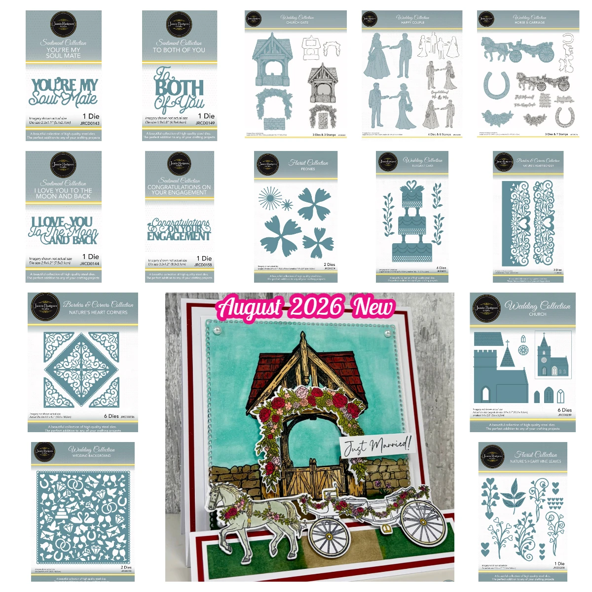 August 2026 New Wedding Background Die Set Horse & Carriage Stamp & Die Set You're My Soul Mate Die for DIY Paper Craft Album
