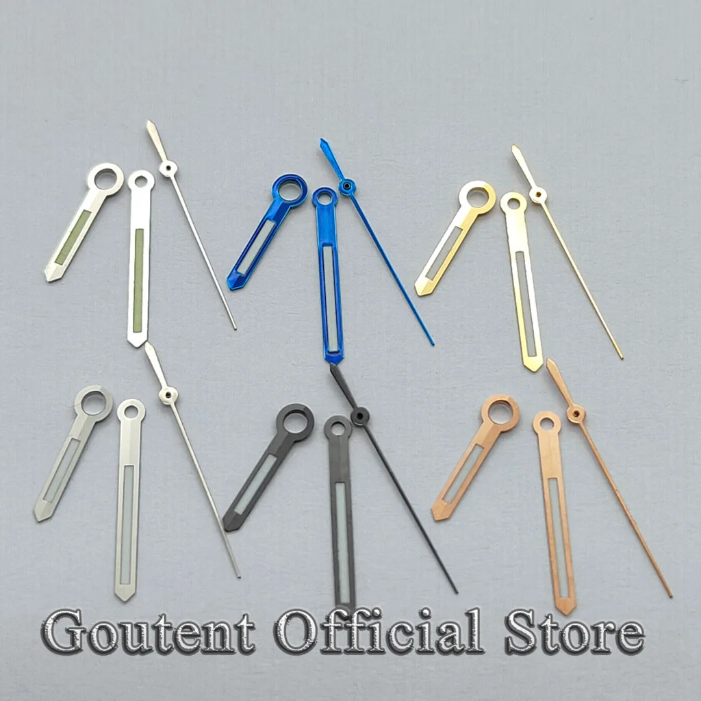Goutent Watch Hands Set Multi Silver Blue Gold Rose Black Green Luminous Fit NH35 NH36 ETA2824 2836 Miyota8200 8215 movement