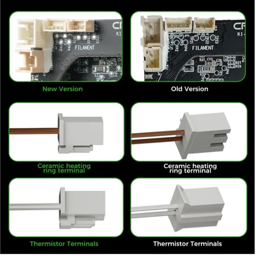 Imagen 2 del producto Creality 2025 nueva versión K1/K1 Max/K1C Kit de bloque calefactor de cerámica Terminal con hebilla Compatible con K1/K1 Max/K1C/K1 SE