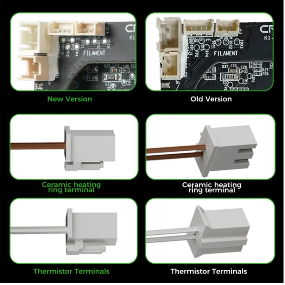 Creality 2025 New Version K1/K1 Max/K1C Ceramic Heating Block Kit Terminal with Buckle Compatible with K1/K1 Max/K1C/K1 SE - 2