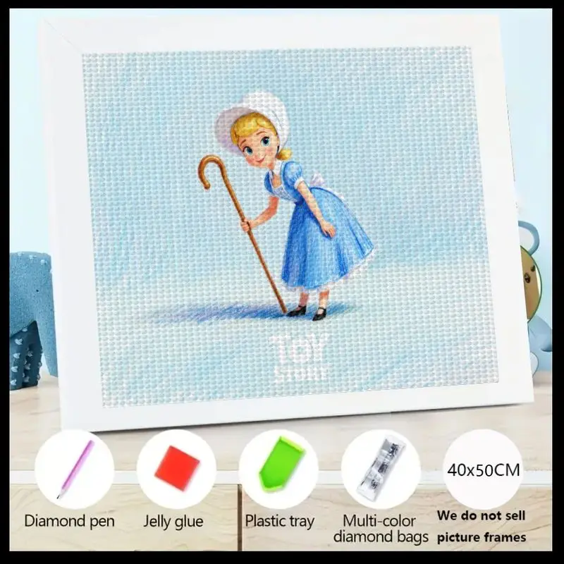 

1PC Bo Peep Toy Story 5D Diamond Painting Kit, Full Drill Round Crystal Gem Art Set for Kids Adults Beginners, DIY Cute Cartoon