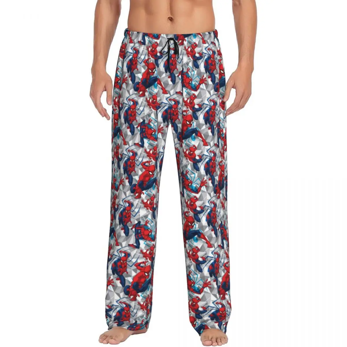

Men Spider Man Web Pajama Pants Custom Printed Sleep Sleepwear Bottoms with Pockets