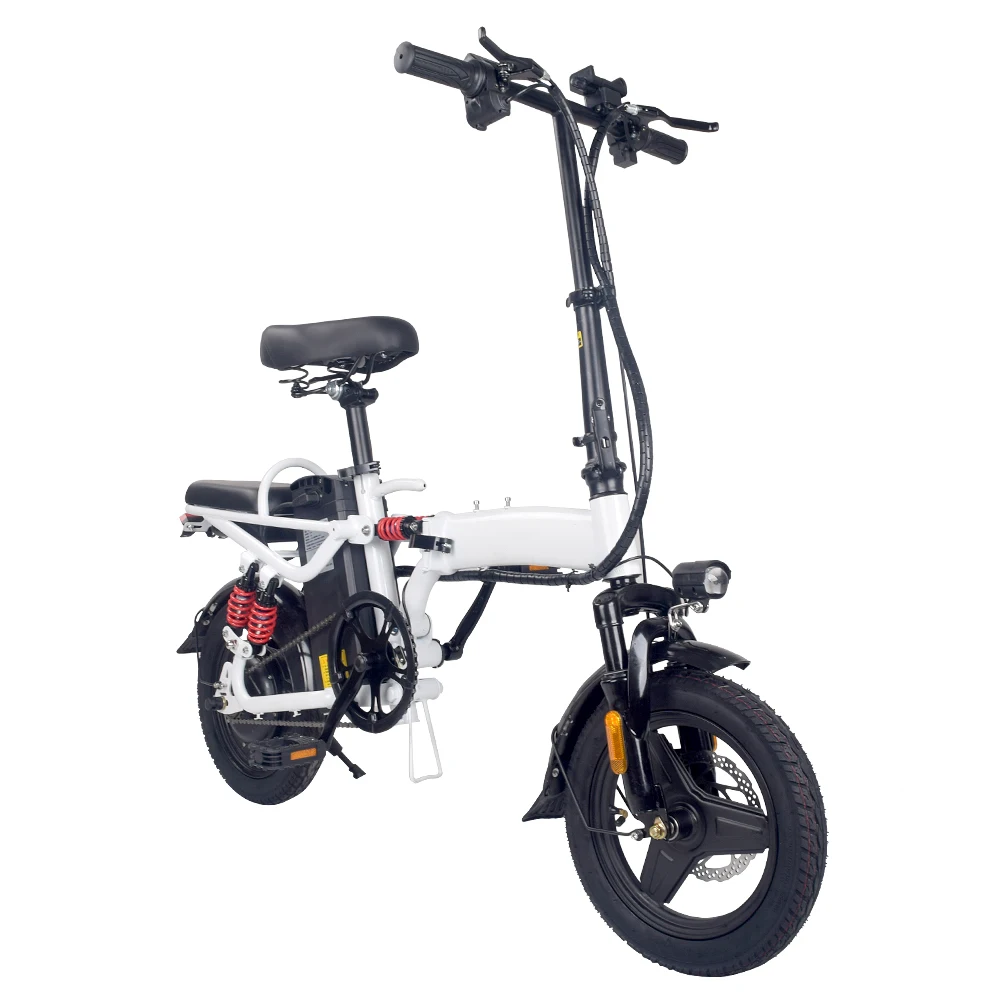 

STLF US EU Stocks 14inch Mini Foldable E Bike 350w 48v Electric Hybrid Bike Lightweight Electric City Road Bicycle for Commuting