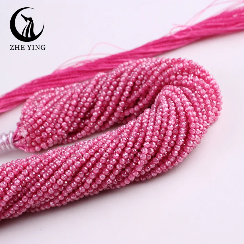 Zhe Ying 2mm AAA Natural Zircon Stone Shining Gemstone Faceted Rondelle Zircon Beads for Bracelet Necklace Diy Accessories