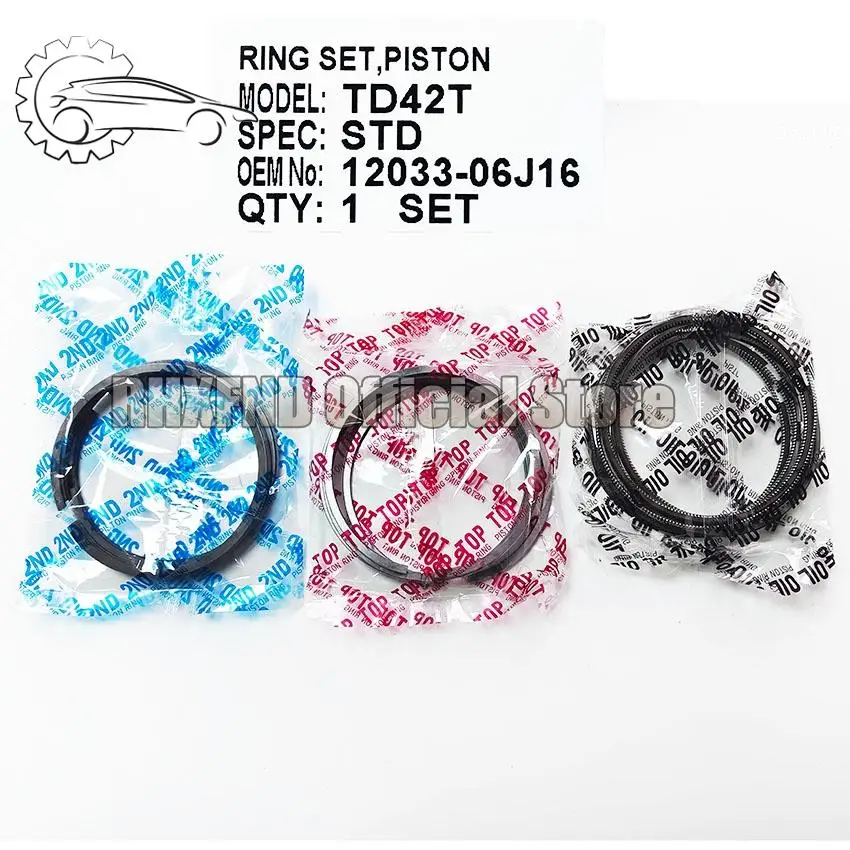 

12033-06J16 12036-06J16 is suitable for NISSAN Tule Y61 TD42 TD42-T engine piston ring assembly