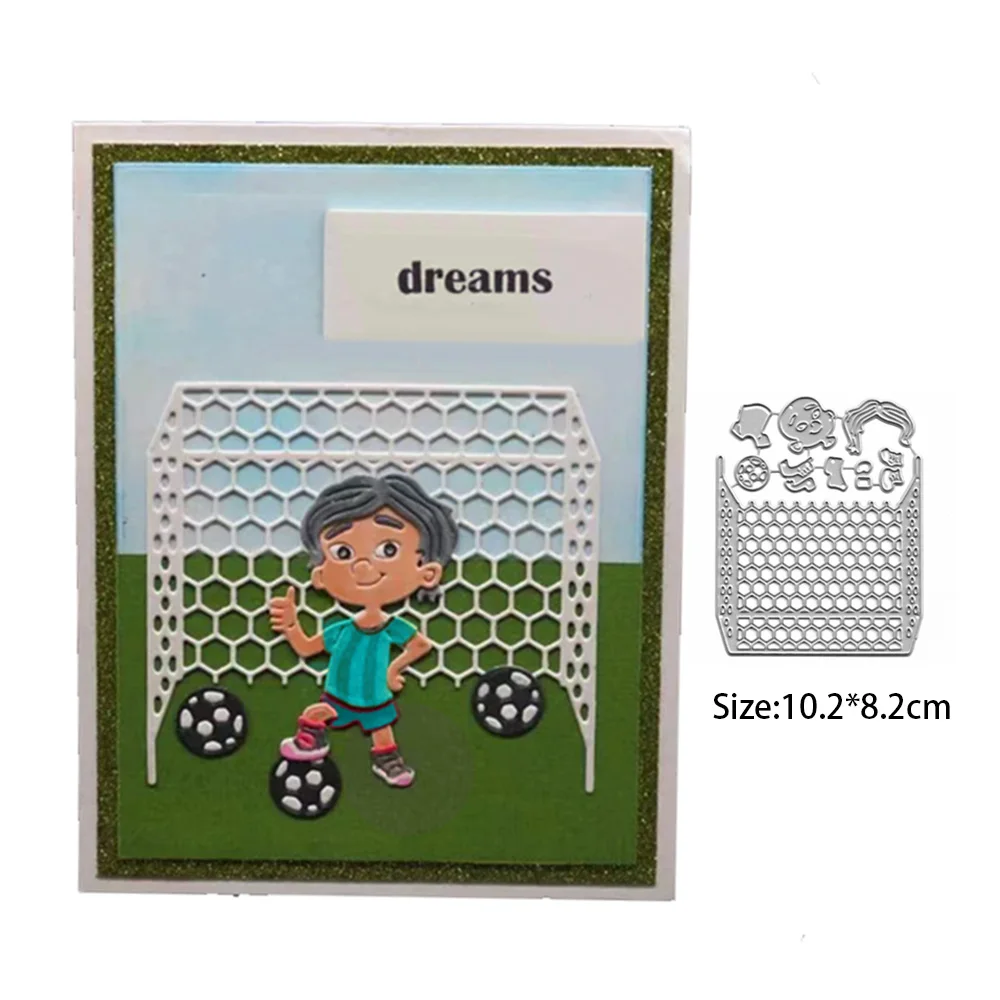 Football Boy Metal Cutting Dies for Card Making Scrapbook Cat Slimline Die Cut Mold Template for Paper Craft Diy