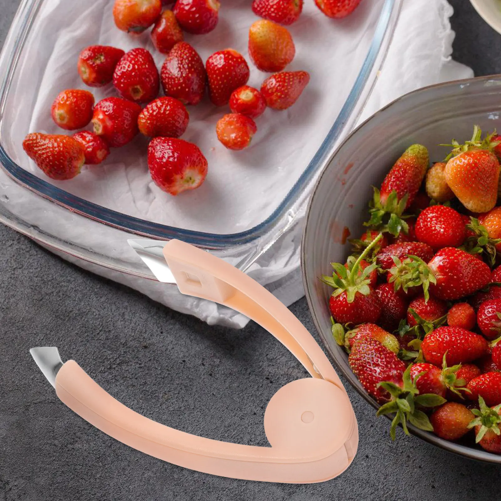 4Pcs Pineapple Eye Remover Strawberry Stem Remover Fruit Corer Tool Set for Kitchen Tomato Cherry Pear Coring Peeling view 3