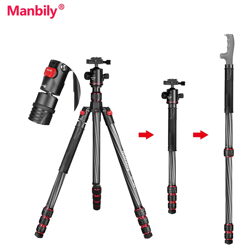 

Manbily MC-284 Carbon Fiber Professional Camera Tripod Lightweight Photography Travel Tripod Max.Load 15kg/33.07 lbs