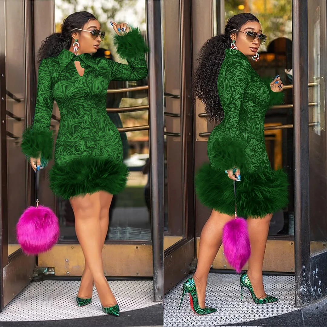 2024 grenz überschreitende heiße Mode, elegantes und sexy bedrucktes Langarm-Revers-Spleißen in Übergröße