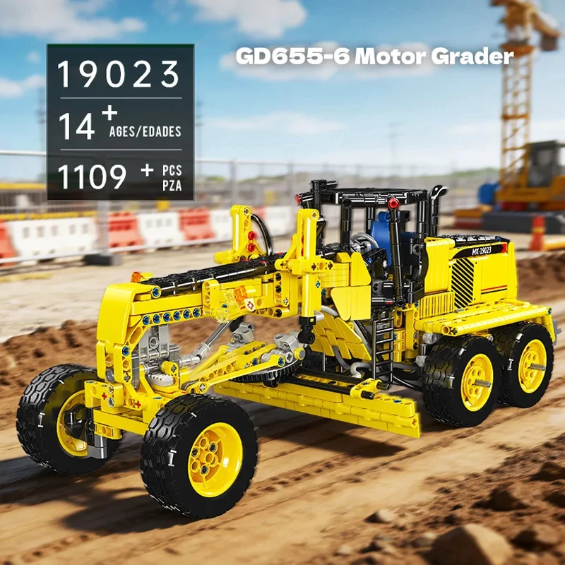 

Mould King 19023 Technical Car Toys The GDG55-6 Motor Grader Building Block Assembly Enginerring Truck Brick Kids Christmas Gift