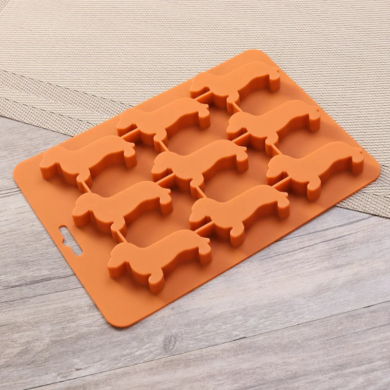 

Ice Cube Silicone Tray Molds Trays Dog Mold Chocolate Dachshund Shaped Baking Candy Lid Jelly Mini Maker Release Fondant Puppy