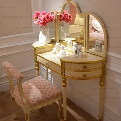 Multifunctional Dressing Table Bedroom Sets Modern Simple European Style Vanity Table with Mirror Small Apartment Makeup Dresser