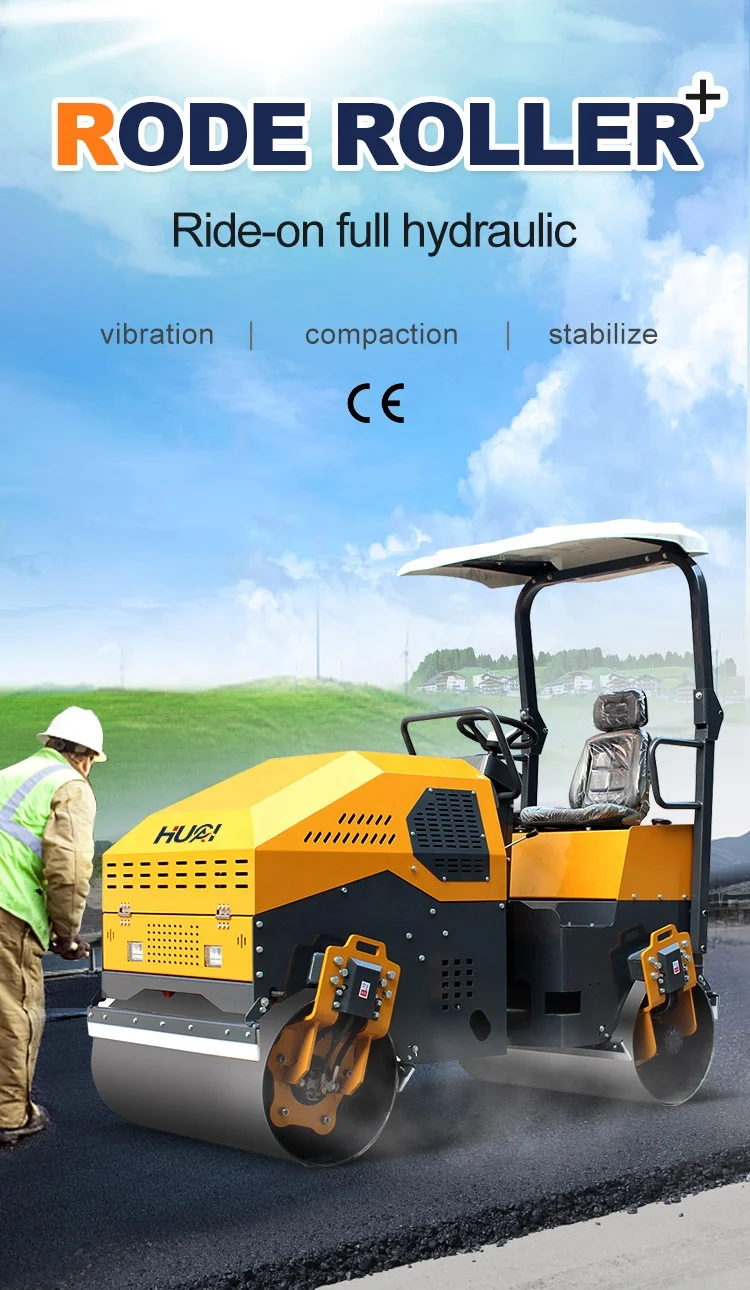 6,5 Tonnen Straßenwalze, robuster Doppeltrommel-Vibrationsverdichter mit Vibrationssystem für die Asphaltverdichtung mit maximaler Dichte