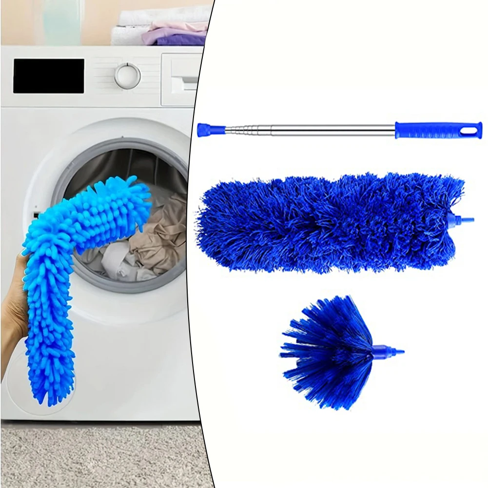 2Pcs Extendable Feather Duster With Duster Brush Head For Cleaning Spider Webs Cars Blinds Ceilings Fans Household Cleaning Tool