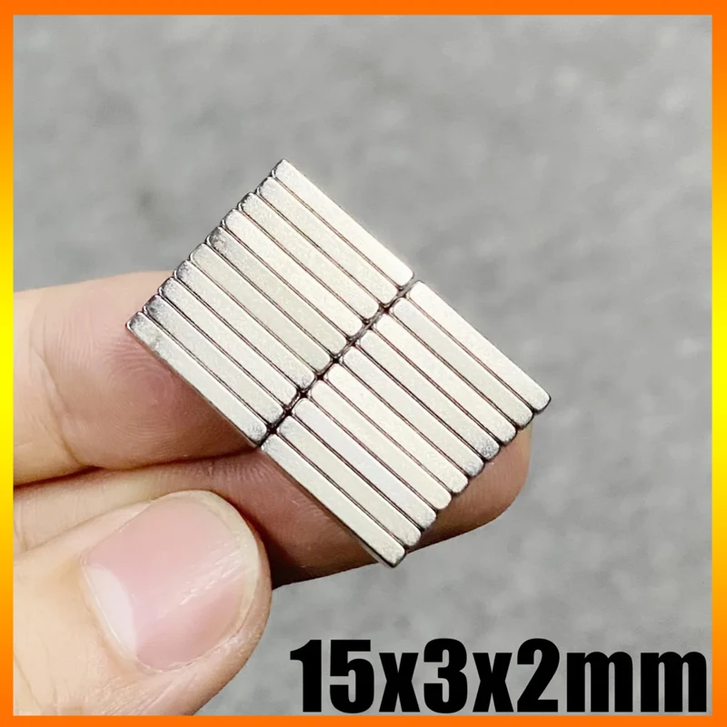 15x3x2mm Magnet 10-1000pcs Square Block Shape for Fridge Refrigerator Office Craft Diy Science 15*3*2mm Accessory