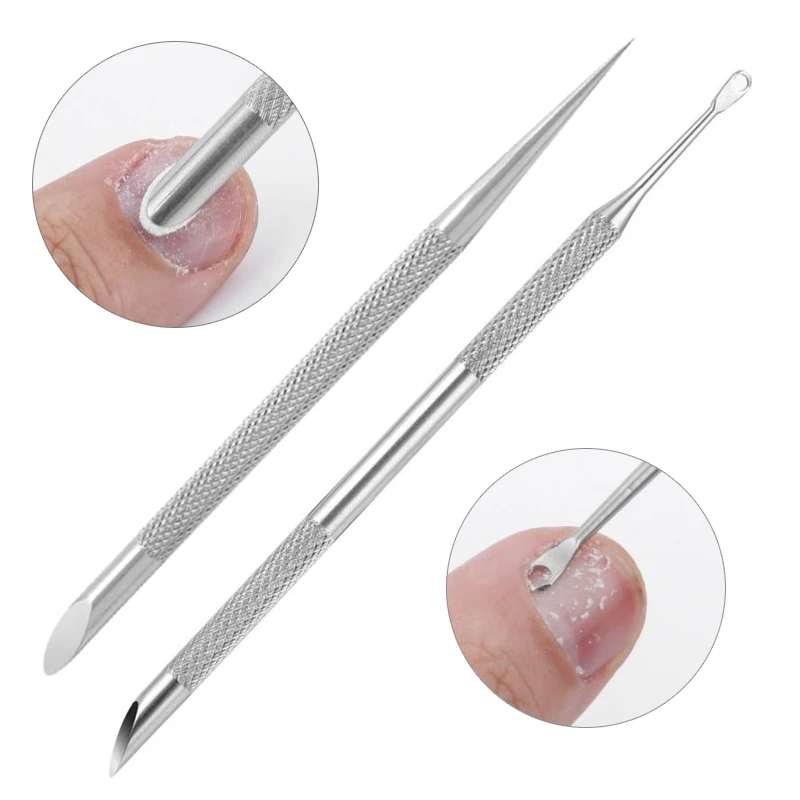 

Nail Circle Beveled Head Stainless Steel Cuticle Pusher Nail Sanding Tablet Manicure Sticks Tool Pedicure Nails Accessories