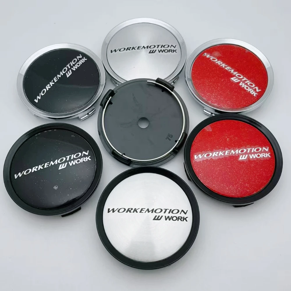 

4pcs 75mm 70mm W Work Emotion Logo Emblem Car Wheel Center Caps Wheels Hub Centre Cover Rim Hubcaps Replace Car Accessories