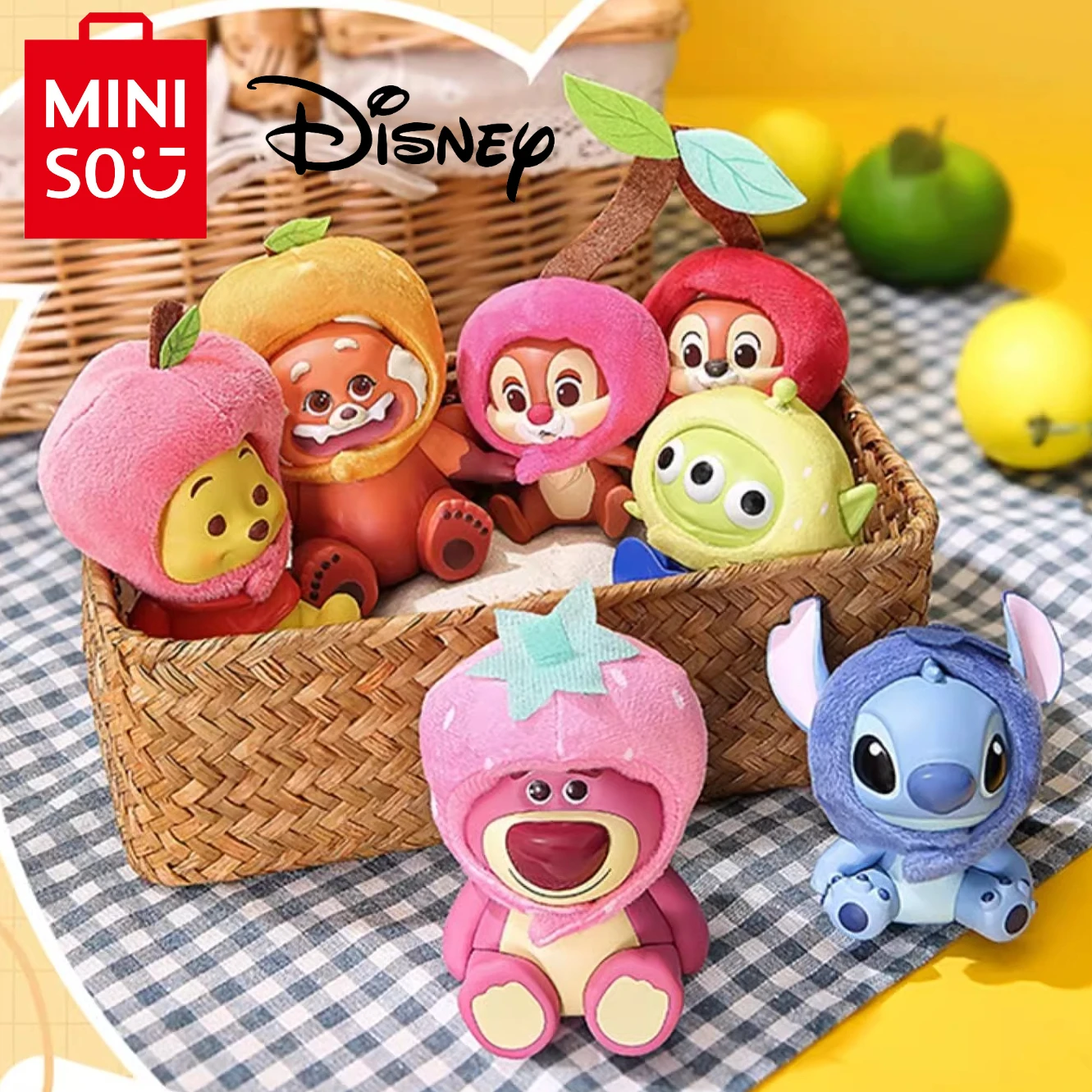 

MINISO Disney головные уборы в виде фруктов серии глухая коробка фигурка модная Игрушечная модель кукла украшение таинственный подарок сюрприз игрушка для девочек