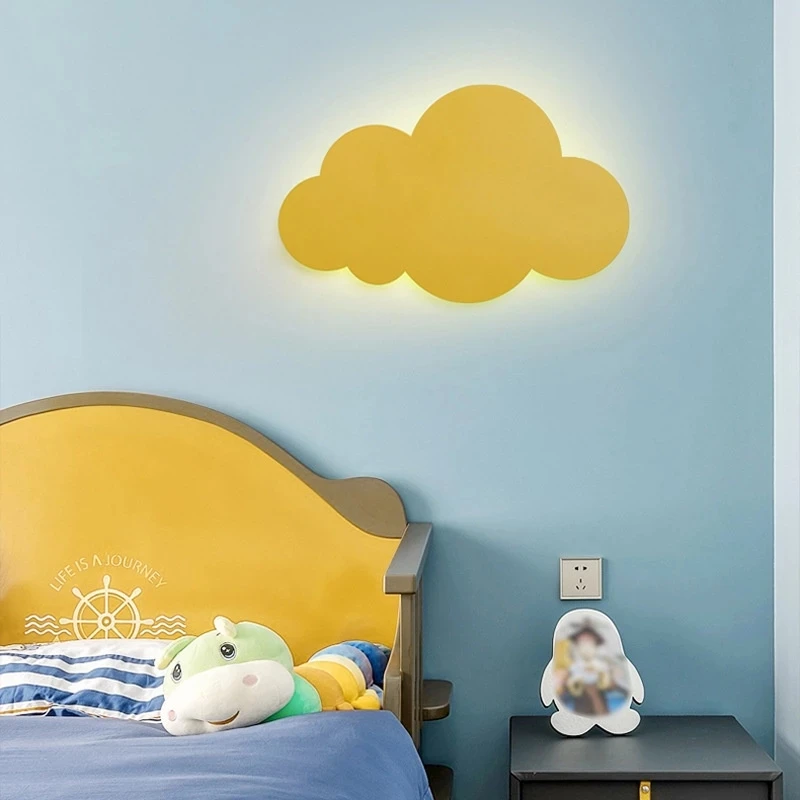 Modern Living Room Children\'s Bedroom Decorative Cloud Indoor Lighting Acrylic Iron Simple Wall Lamp Children LED Wall Lamp