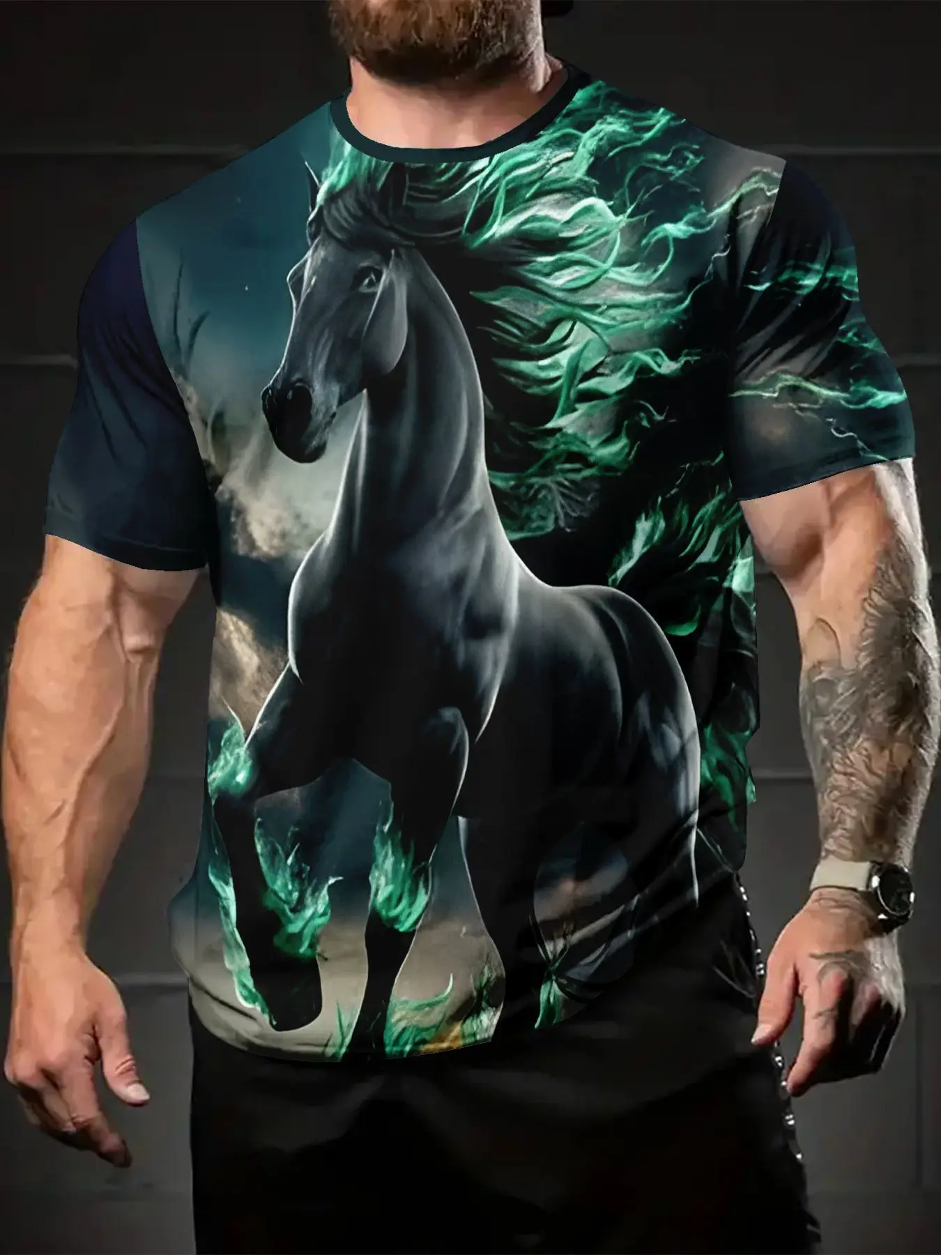 Horse Donkey T-Shirts Animal 3D Print Summer Men Women Round Neck Short Sleeve T Shirt Oversized Casual Tees Tops Men's Clothing